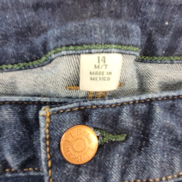 LL Bean Jeans Womens 14 Tall Blue Bean Flex Straight Favorite Fit Denim 32X32 - Picture 3 of 12